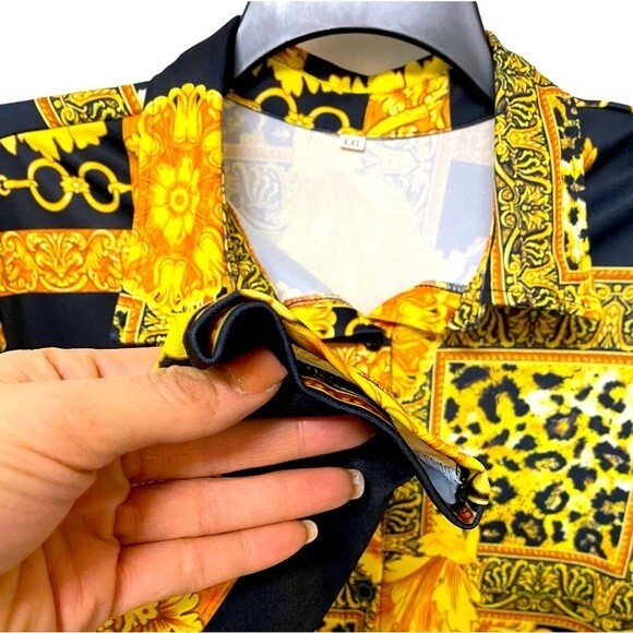 Gold Prints Women’s Button-Down Mini Dress - Picture 5 of 7